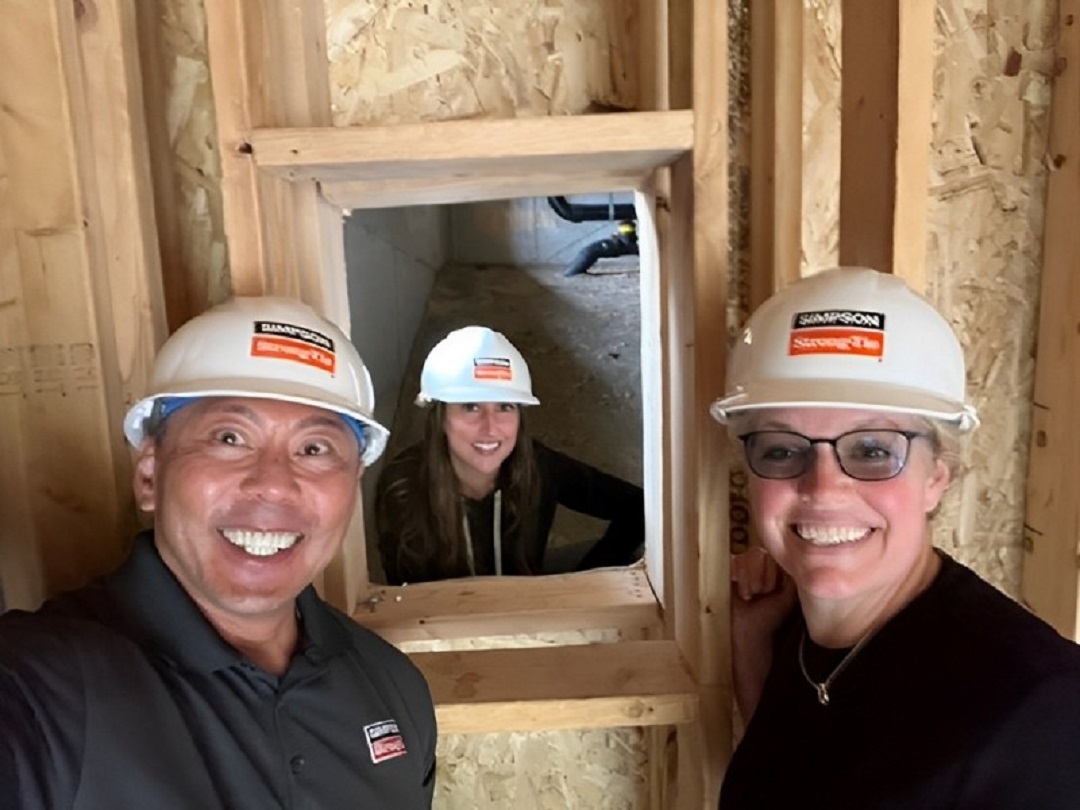 Tina Haro at a jobsite with other Simpson Strong-Tie employees