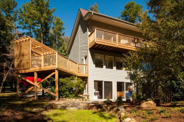 Elevated pine deck on multistory home. Photo courtesy of Steven Paul Whitsitt