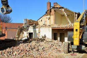 House collapse from earthquake