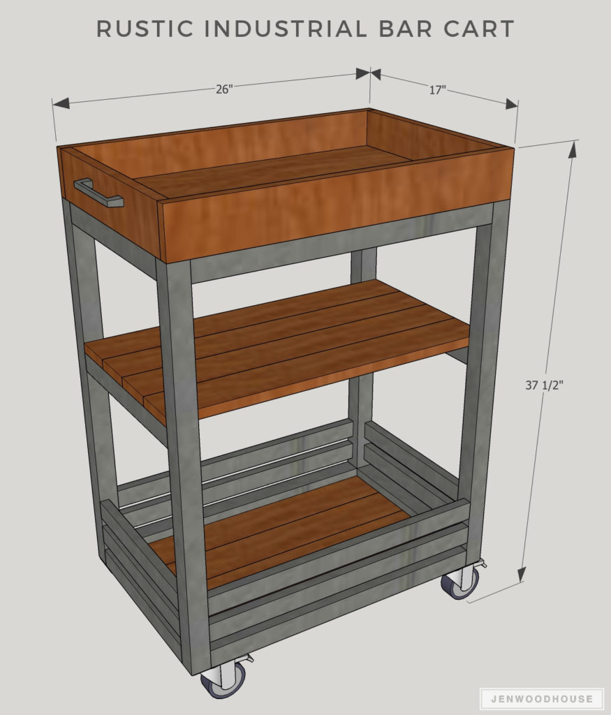 Build An Easy Diy Bar Cart For Your, Wooden Serving Cart