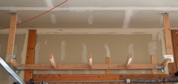 Build Suspended Garage Shelves, How To Make Hanging Shelves In Garage