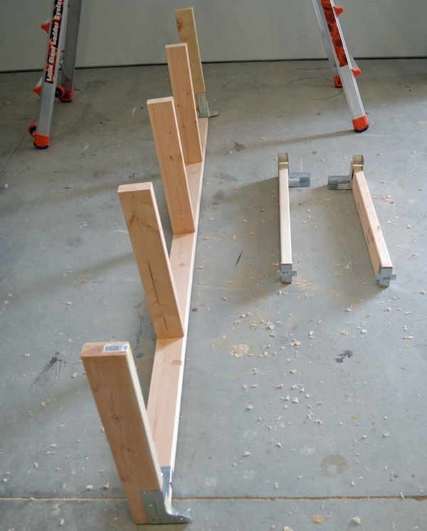 Build Suspended Garage Shelves, How To Make Hanging Shelves In Garage