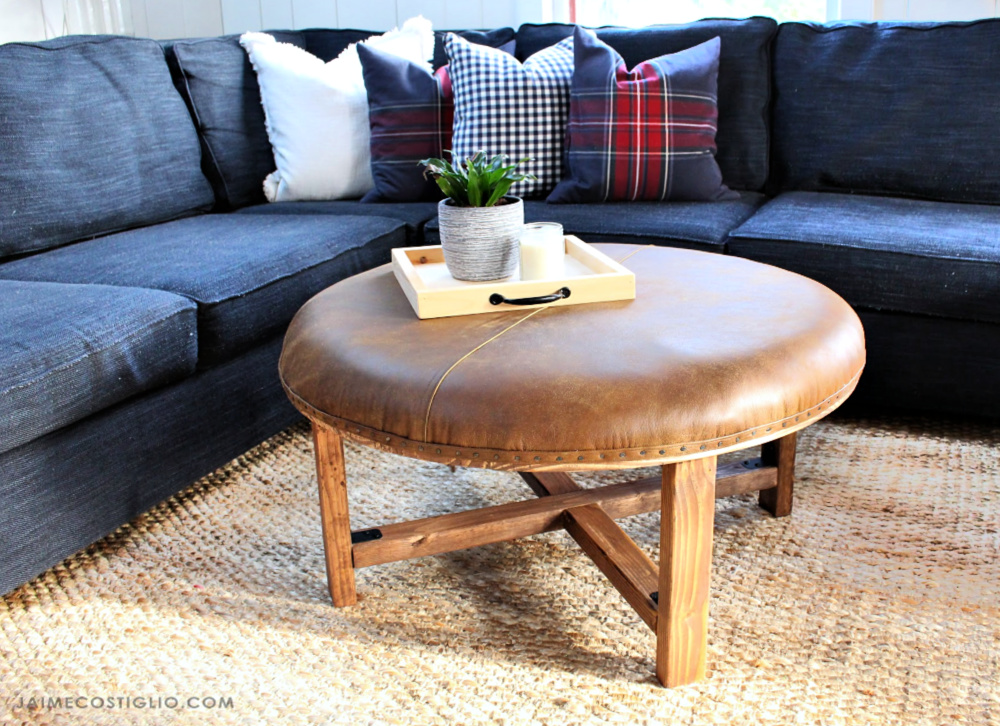 Diy How To Build A Leather Ottoman, Diy Leather Coffee Table