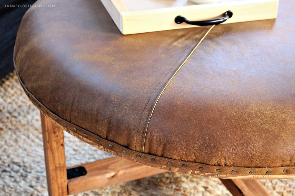 Diy How To Build A Leather Ottoman, Diy Leather Coffee Table