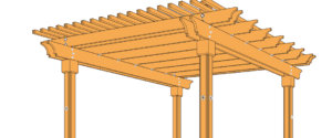 10’ x 12’ Pergola Without Knee Bracing 