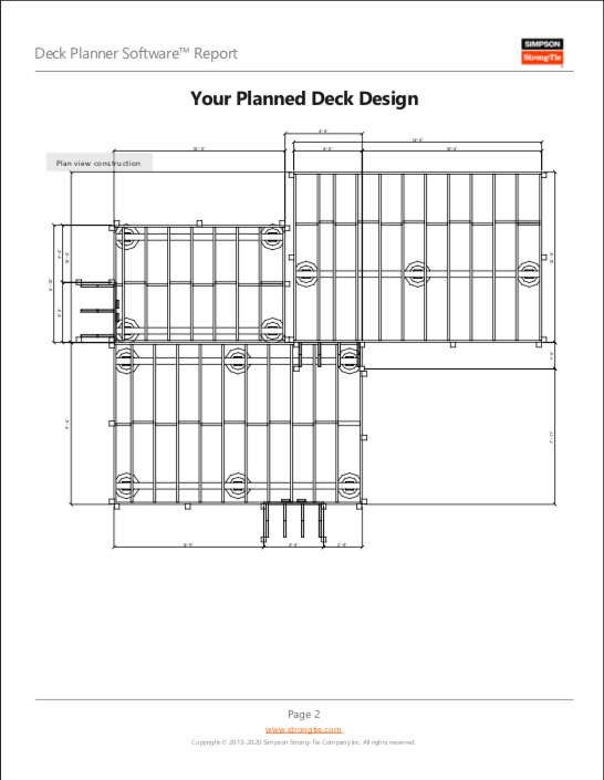 Deck Planner Page Two: Your Planned Deck Design