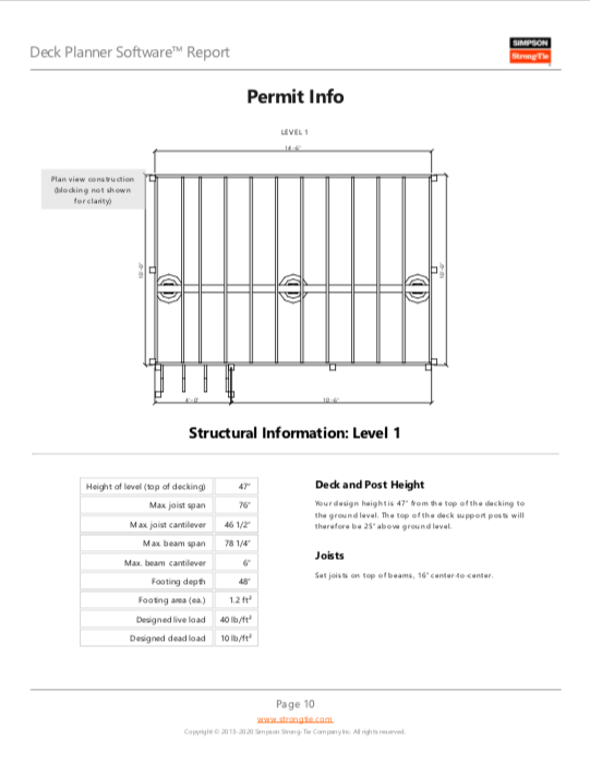 Deck Planner Page Ten: Permit Info