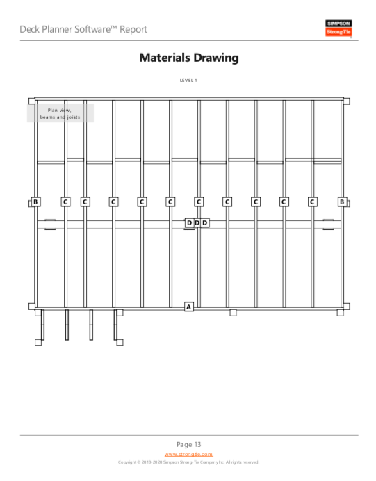 Deck Planner Page 13: Materials Drawing