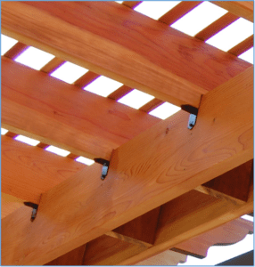 APA21 connecting joists to girders secured with SD10DBB fasteners.