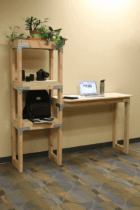 DIY Standing Desk Shelving Unit