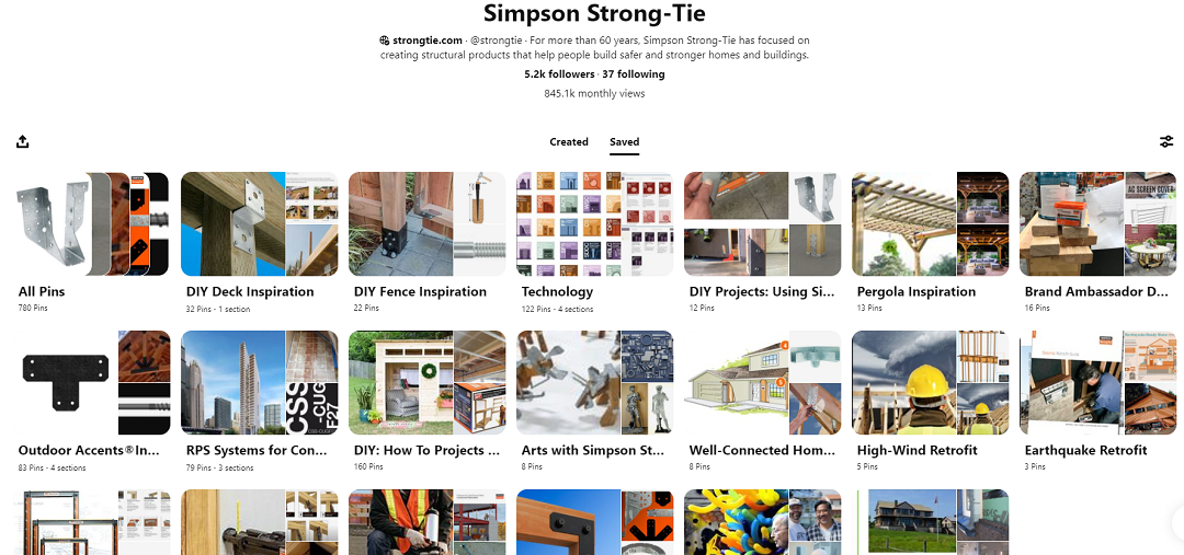 Simpson Strong-Tie Pinterest Board 