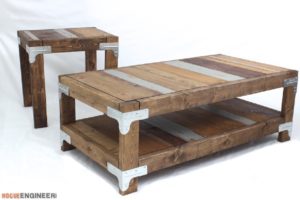 Industrial Coffee Table with Matching Side Table by Rogue Engineer