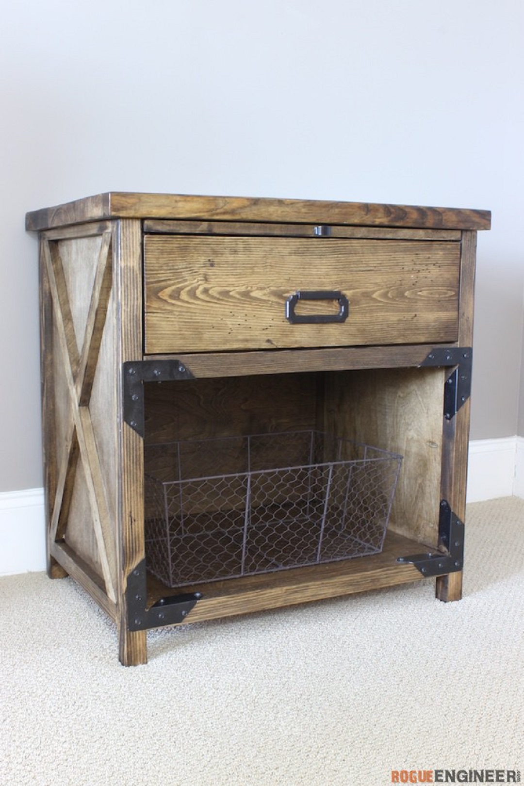 Simpson Strong-Tie DIY Nightstand Side with basket by Rogue Engineer