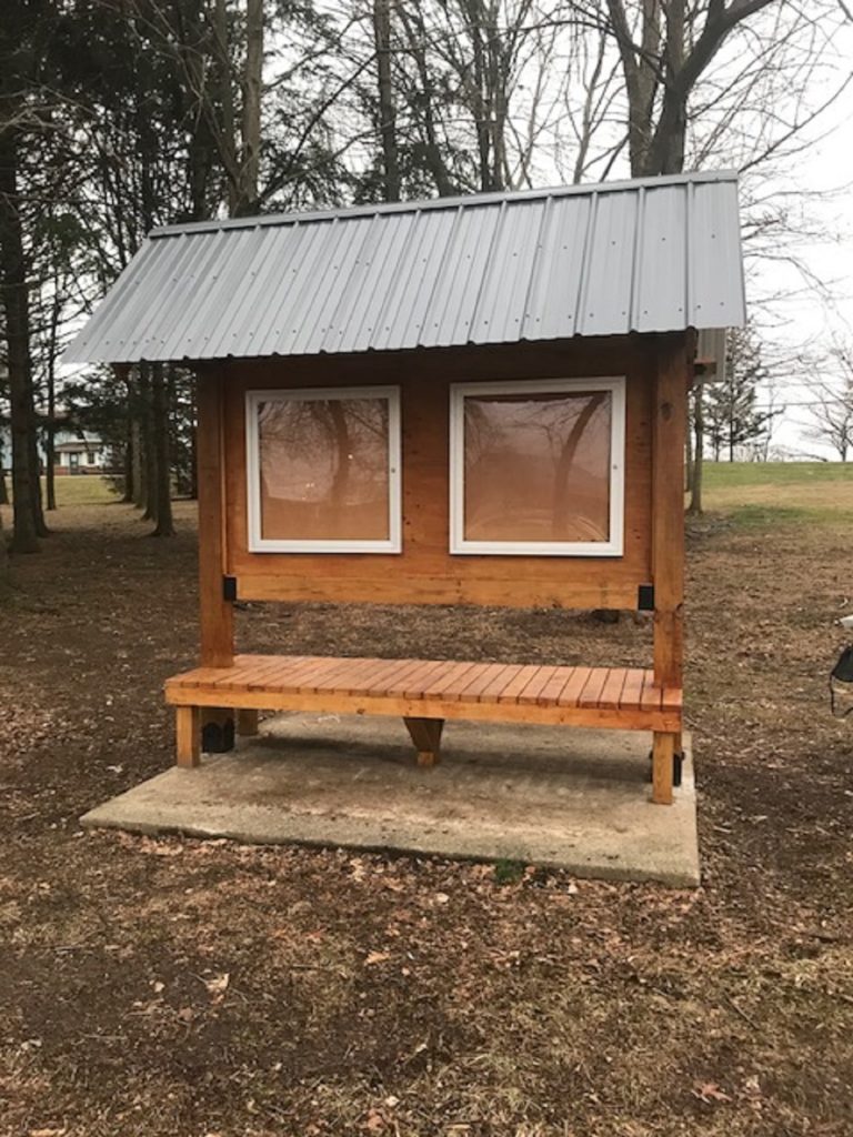 Finished Kiosk with Outdoor Accents Hardware