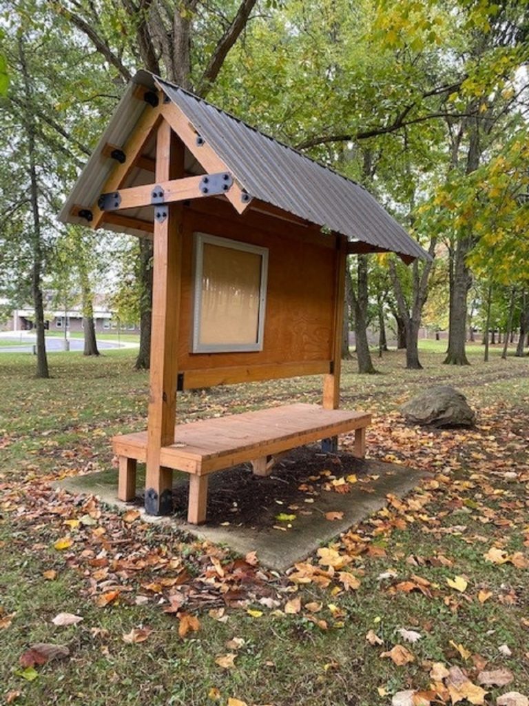 Side View of Kiosk built with Outdoor Accents Hardware