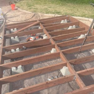 Joist rest on the deck blocks