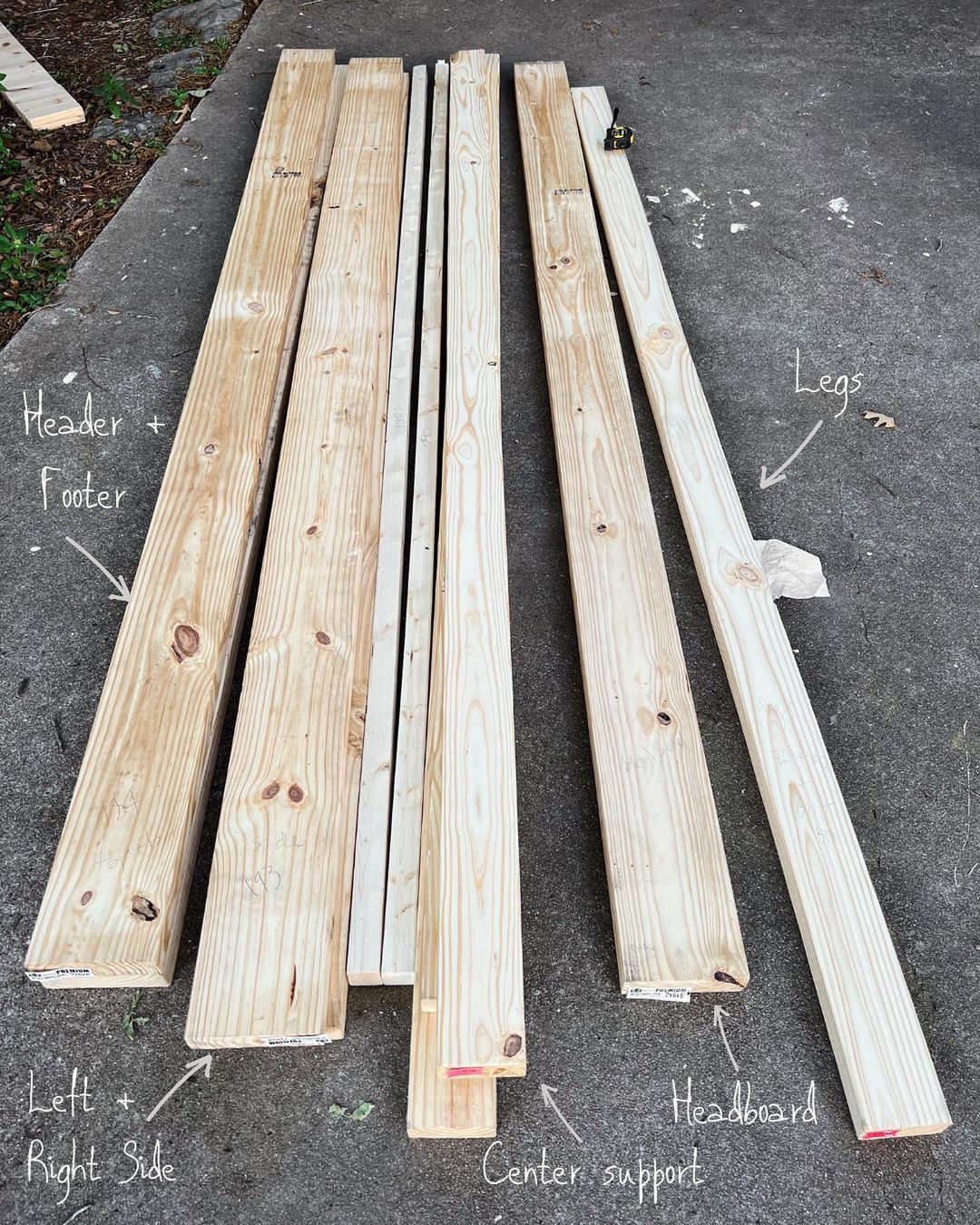 Lumber used for the project