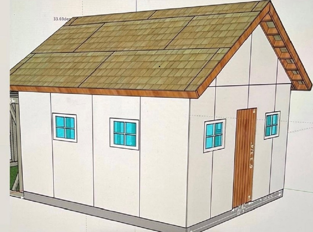 Sketch Up design of the chicken coop shed