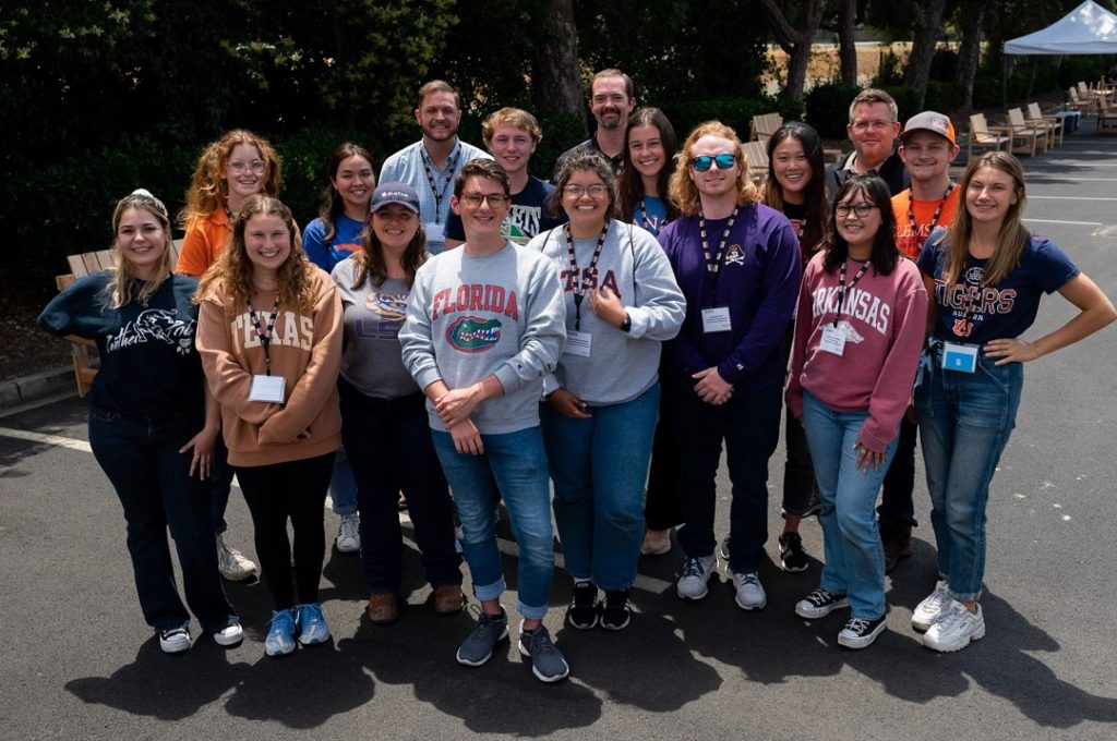 Leah Helmer with a group of Simpson Strong-Tie Scholarship students