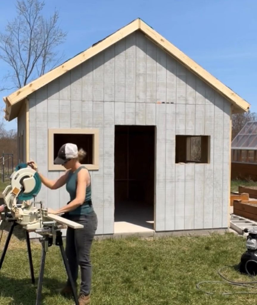 Adding Trim around the chicken coop windows