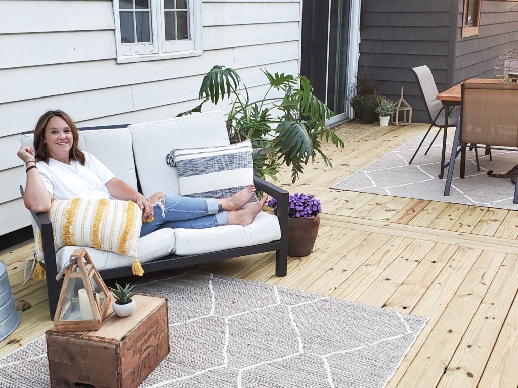 Mandy enjoying her new deck