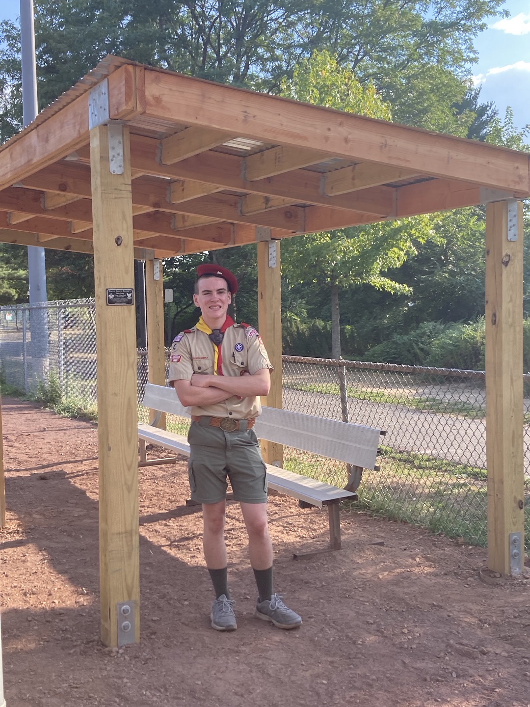 Completed boy scout dug out project using Simpson Strong-Tie hardware