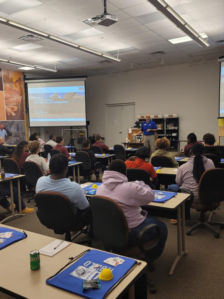 Simpson Strong-Tie educating youth at a BFT training event