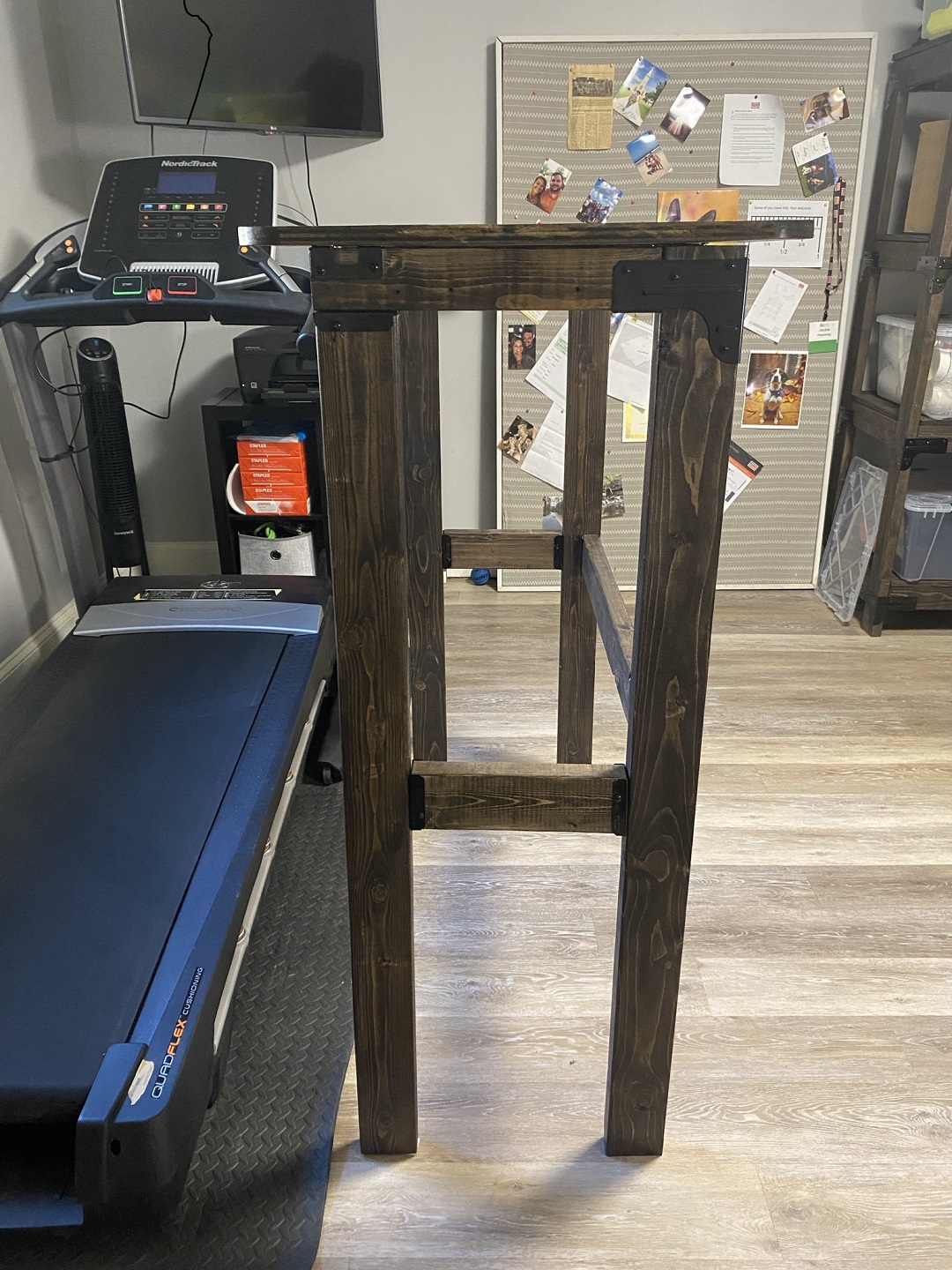 DIY Treadmill desk with Outdoor Accents RTCs connecting the corner and FB connecting the railings