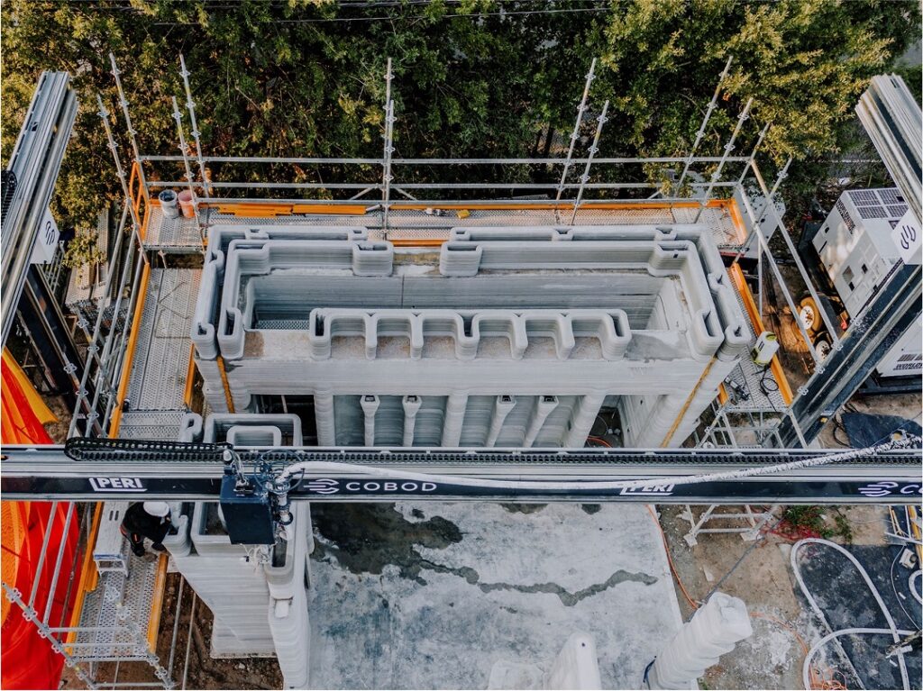 Ariel view of the 3D printed house