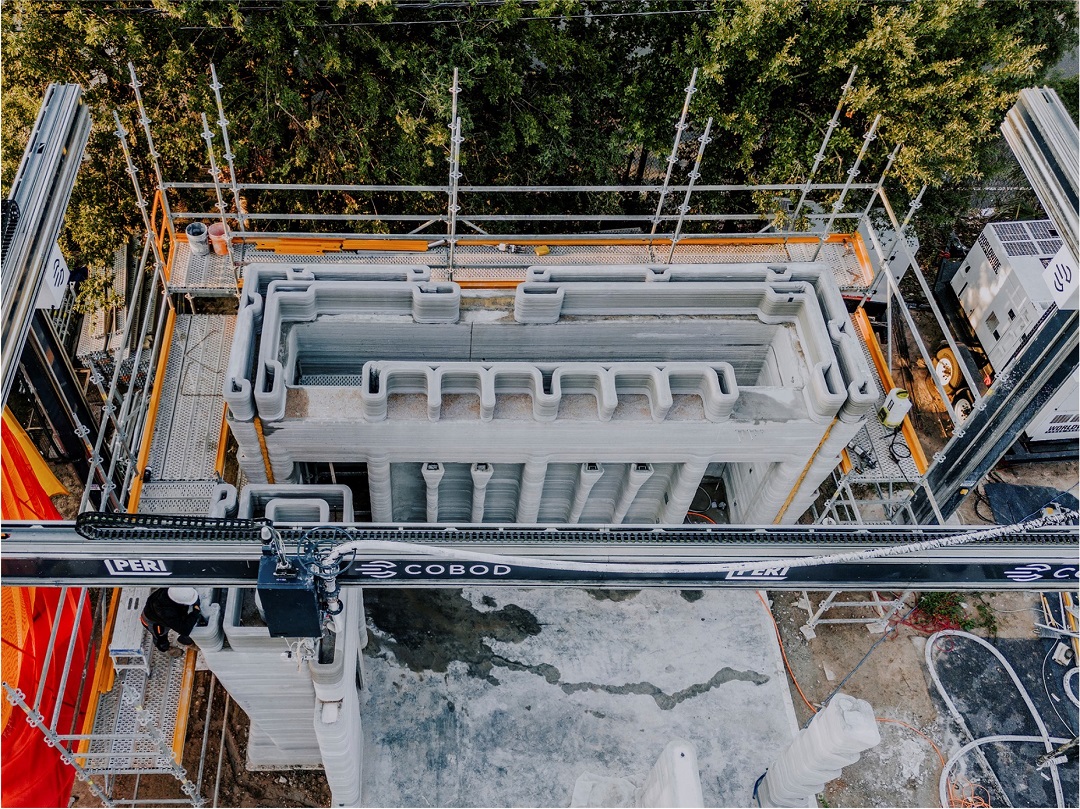 Ariel view of the 3D printed house