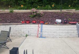 Sloped concrete pad