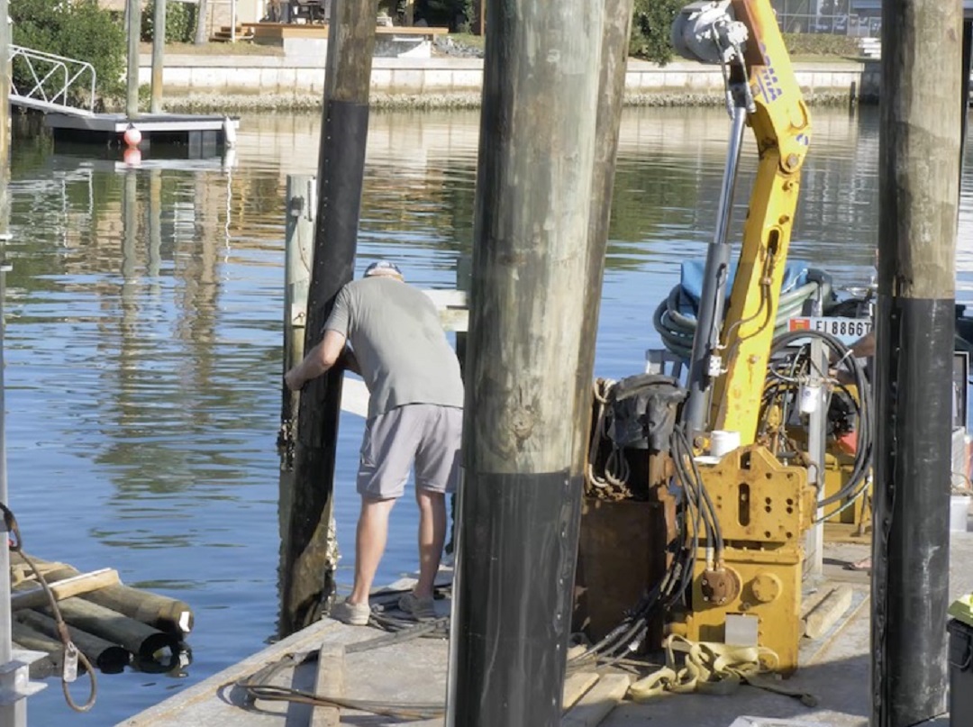 Removing the dock pilings