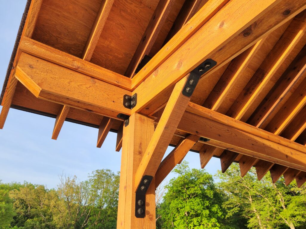 Cedar wood connected with Outdoor Accents black powder coated hardware