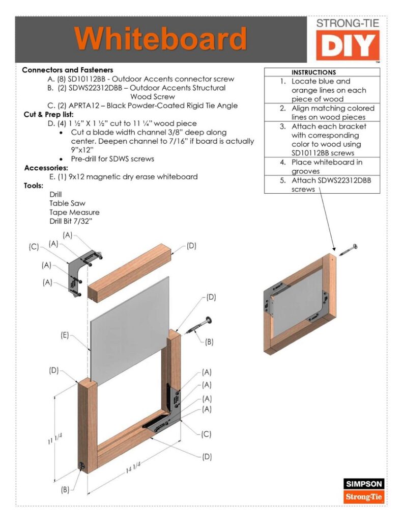 DIY White Board Plans