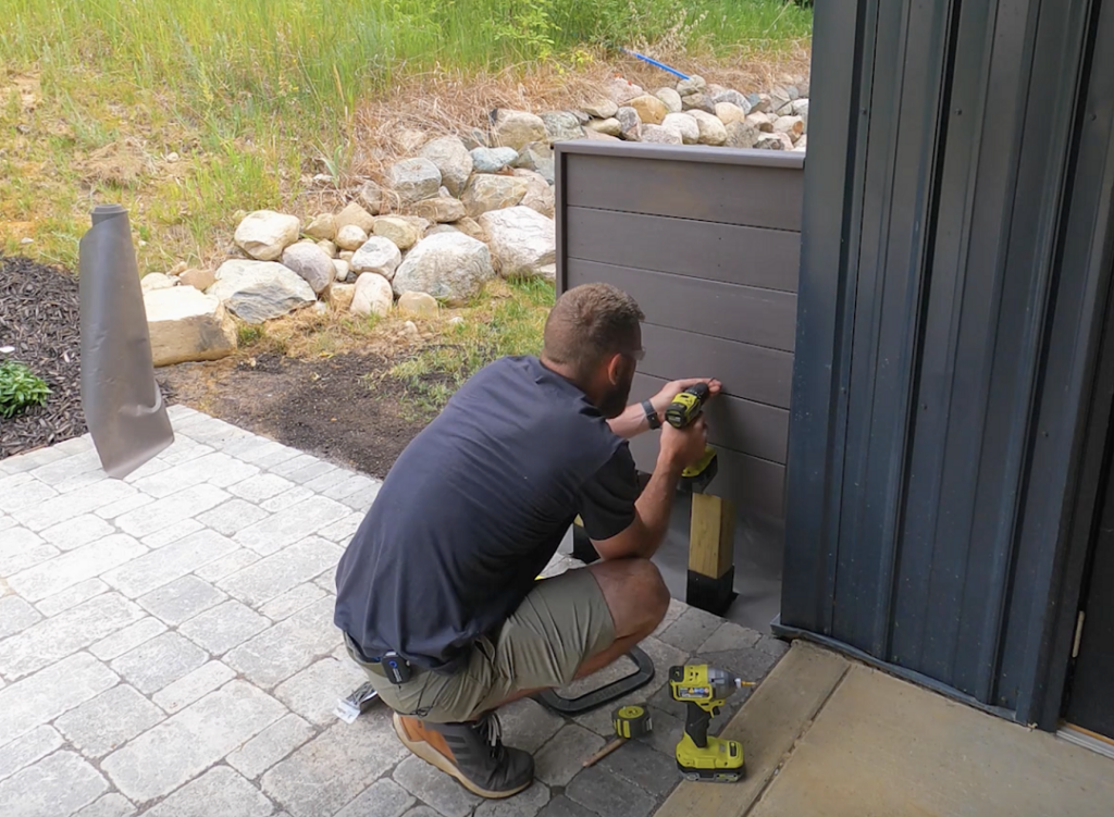 Composite boards added to build the privacy screen