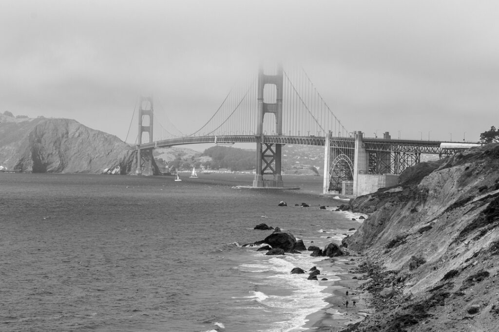 The iconic Golden Gate Bridge in San Francisco