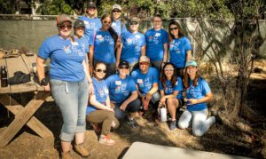 Women helping build a house for Habitat for Humanity