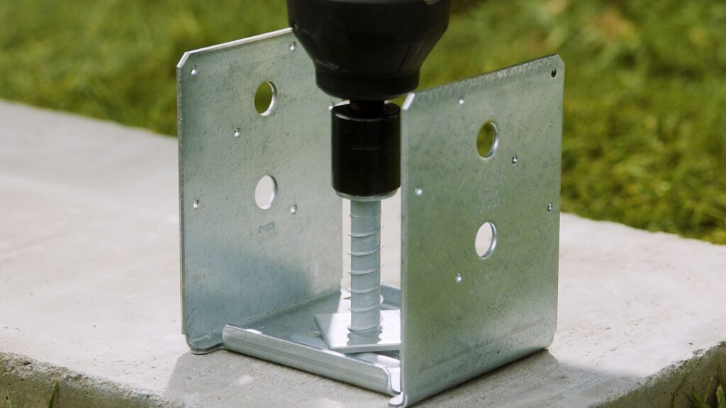 THD Mechanically Galvanized Installed into a Adjustable Post Base (ABU)