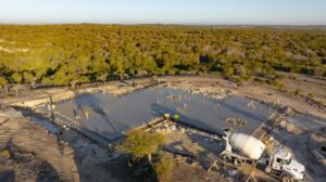 Aerial view of the jobsite