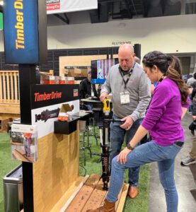 Jen Woodhouse learning about the Timber Drive