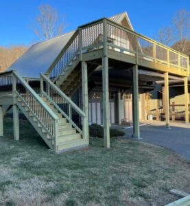 Deck with stairs by Deck Dynasty