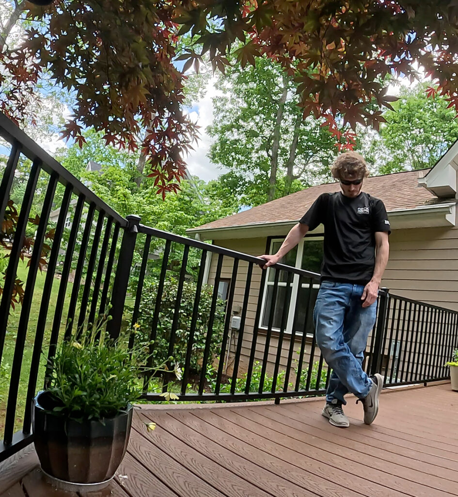 Zachary with a newly finished deck project