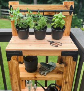 Stylish planter stand by Southern Pine Design Co.