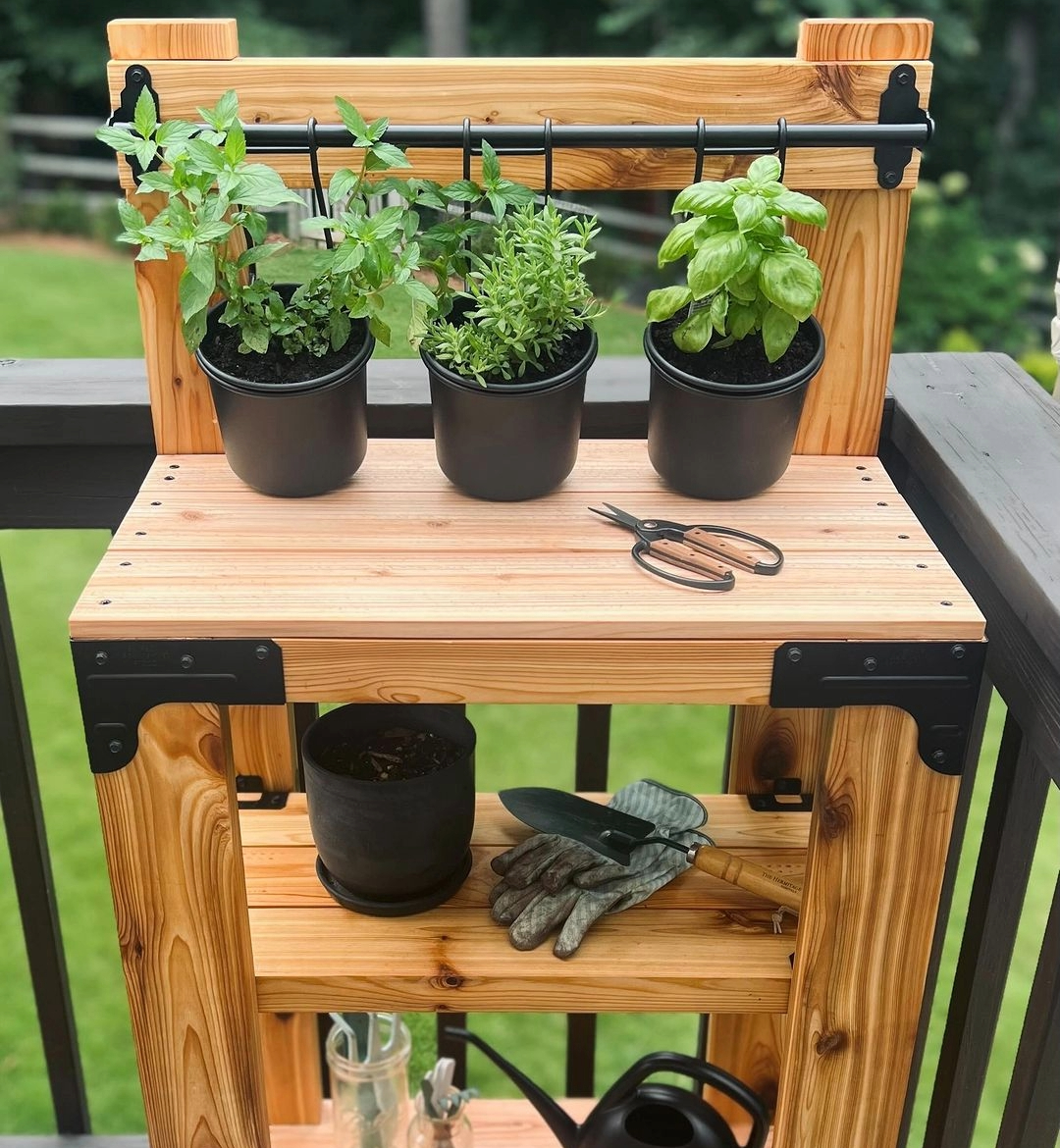 Stylish planter stand by Southern Pine Design Co. 