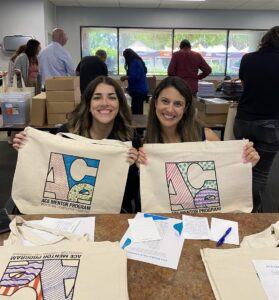 Cecelia Salas and Jenny Moreno working on their Ace Mentor kits