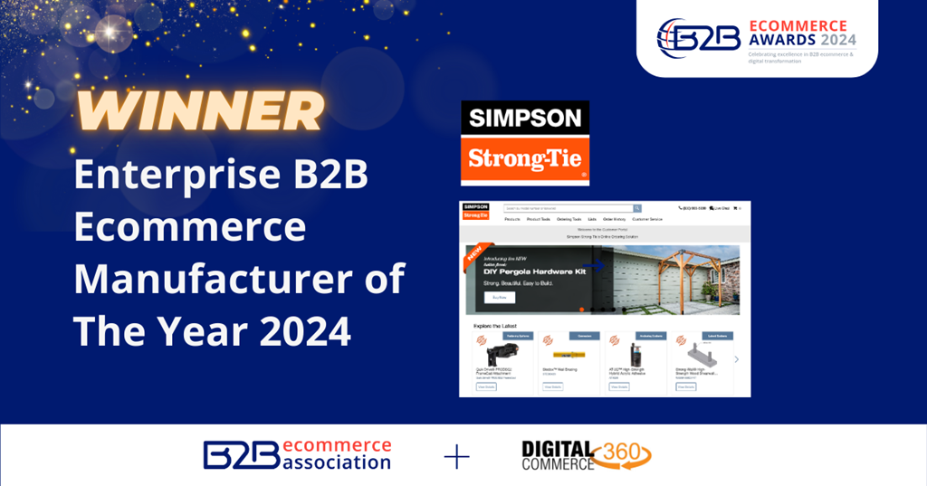 Simpson Strong-Tie Wins Enterprise B2B Ecommerce Manufacturer of The Year Award