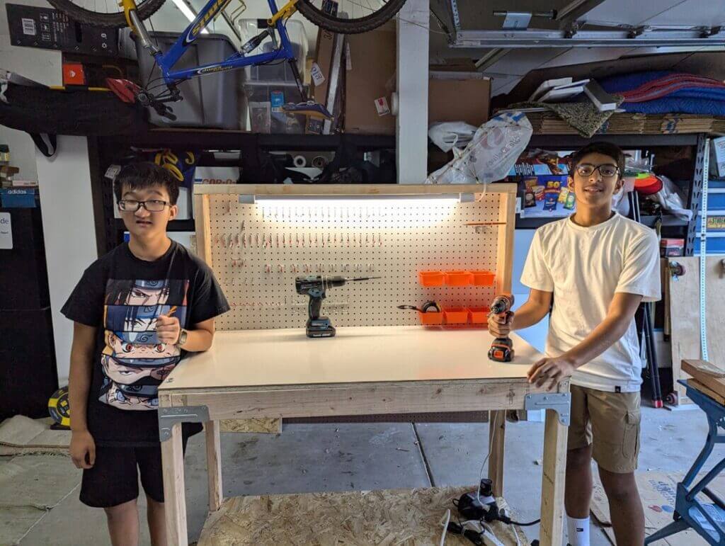 Empowering Young Builders: Jacob and Arjun’s Custom Workbench Journey ...