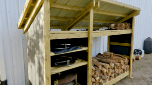 Firewood shed side profile